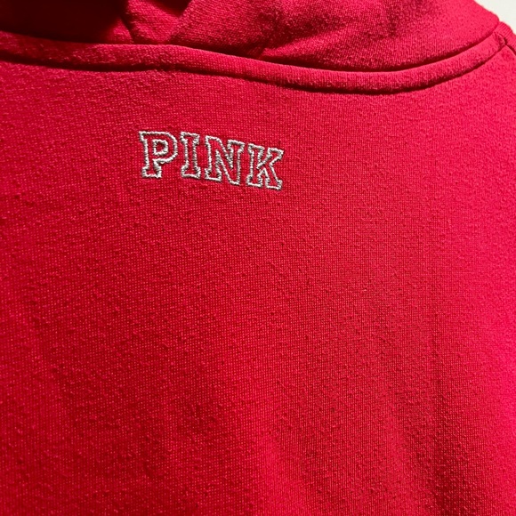 Pink VS sweatshirt with silver sequins and hoodie w/ Sherpa inside the hoodie - Picture 5 of 12